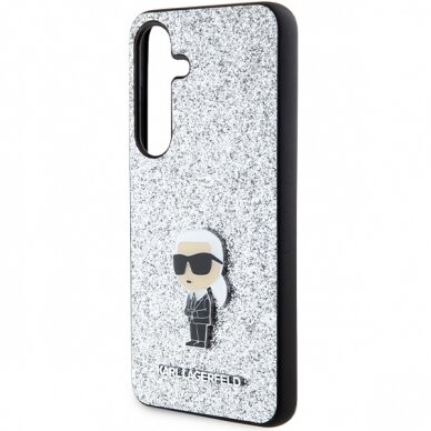 Samsung S24 PLUS silver Fixed Glitter Metal PIN KARL LAGERFELD nugarėlė 5