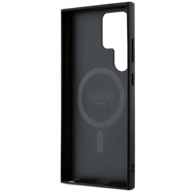 Samsung S24 ULTRA black Magsafe 4G Collection Leather Metal Logo GUESS nugarėlė 6