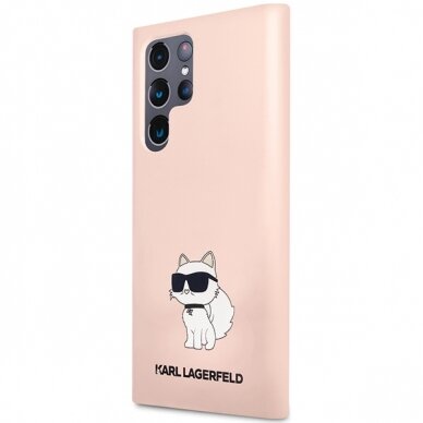 Samsung S24 ULTRA pink Silicone Choupette KARL LAGERFELD nugarėlė 1