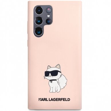 Samsung S24 ULTRA pink Silicone Choupette KARL LAGERFELD nugarėlė 2