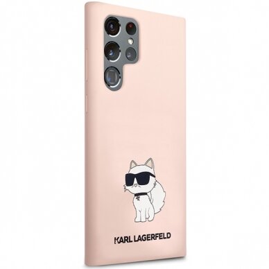 Samsung S24 ULTRA pink Silicone Choupette KARL LAGERFELD nugarėlė 3