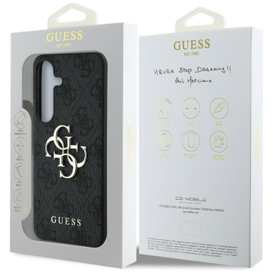 Samsung S25 black Big 4G Logo Classic GUESS nugarėlė 8