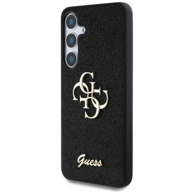 Samsung S25 black Fixed Glitter Big 4G Metal Logo GUESS nugarėlė 2