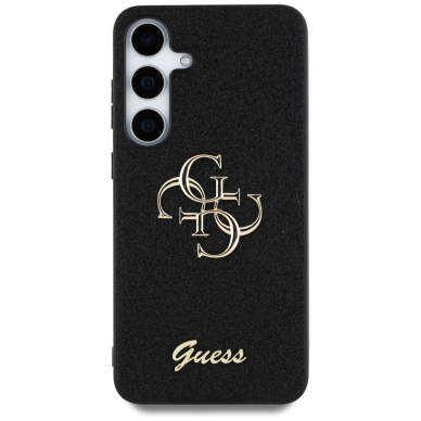 Samsung S25 black Fixed Glitter Big 4G Metal Logo GUESS nugarėlė 3