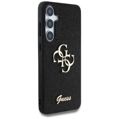 Samsung S25 black Fixed Glitter Big 4G Metal Logo GUESS nugarėlė 4