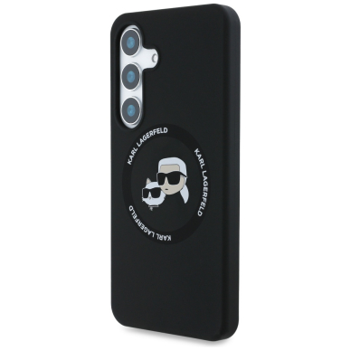 Samsung S25 black MagSafe Silicone Double Heads And Circle KARL LAGERFELD nugarėlė 1