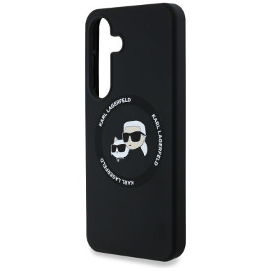 Samsung S25 black MagSafe Silicone Double Heads And Circle KARL LAGERFELD nugarėlė 5