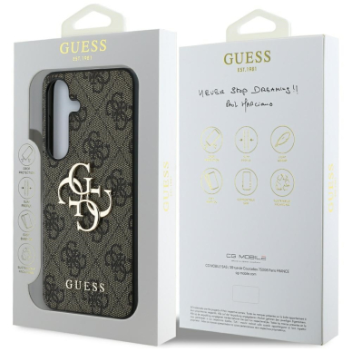 Samsung S25 brown Big 4G Logo Classic GUESS nugarėlė 8