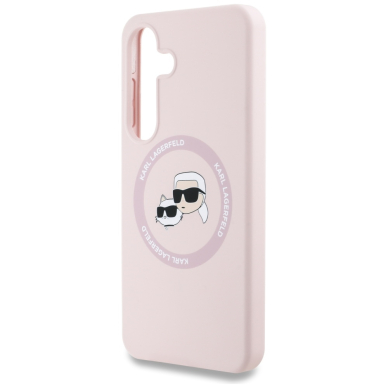 Samsung S25 pink MagSafe Silicone Double Heads And Circle KARL LAGERFELD nugarėlė 5