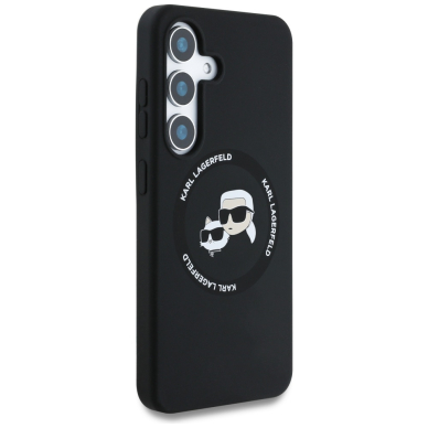 Samsung S25 PLUS black MagSafe Silicone Double Heads And Circle KARL LAGERFELD nugarėlė 3