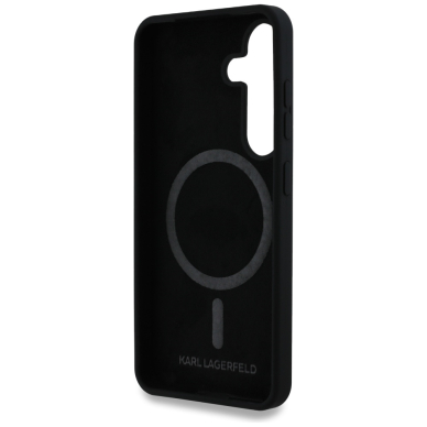 Samsung S25 PLUS black MagSafe Silicone Double Heads And Circle KARL LAGERFELD nugarėlė 6