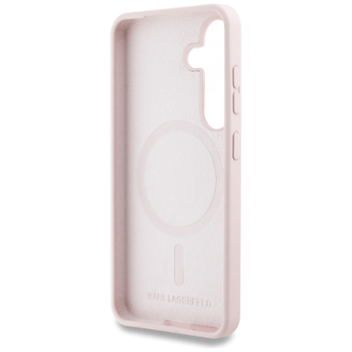 Samsung S25 PLUS pink MagSafe Silicone Double Heads And Circle KARL LAGERFELD nugarėlė 6