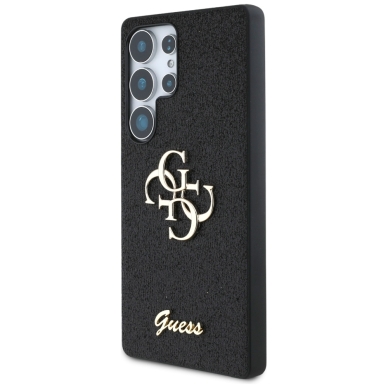 Samsung S25 ULTRA black Fixed Glitter Big 4G Metal Logo GUESS nugarėlė 1