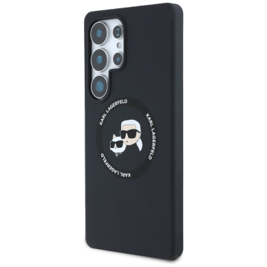 Samsung S25 ULTRA black MagSafe Silicone Double Heads And Circle KARL LAGERFELD nugarėlė 1