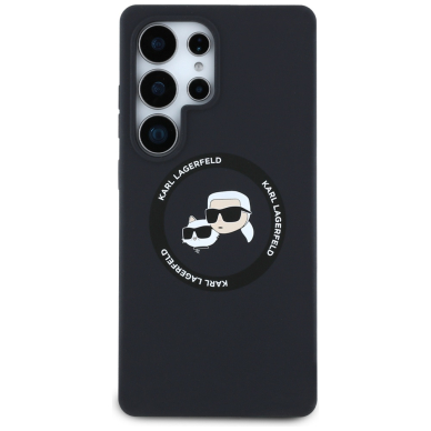 Samsung S25 ULTRA black MagSafe Silicone Double Heads And Circle KARL LAGERFELD nugarėlė 2