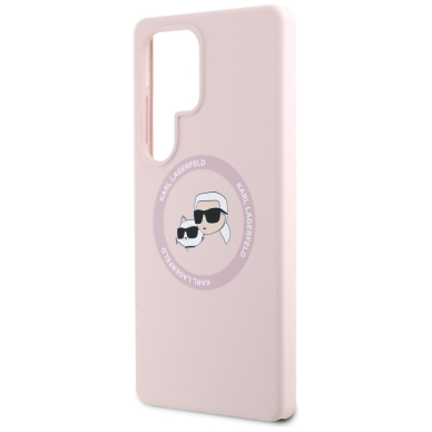 Samsung S25 ULTRA pink MagSafe Silicone Double Heads And Circle KARL LAGERFELD nugarėlė 5