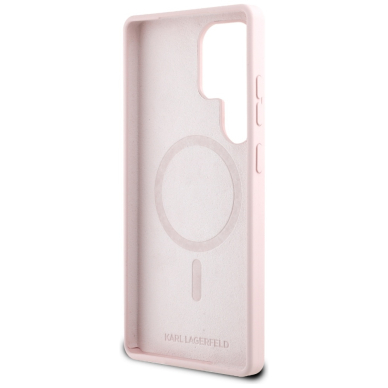 Samsung S25 ULTRA pink MagSafe Silicone Double Heads And Circle KARL LAGERFELD nugarėlė 6