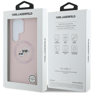 Samsung S25 ULTRA pink MagSafe Silicone Double Heads And Circle KARL LAGERFELD nugarėlė 7