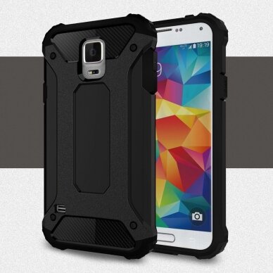 Samsung S5 juoda ARMOR nugarėlė