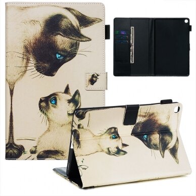 Samsung Tab A 10.1 2019 fashion dėklas Two cats with blue eyes