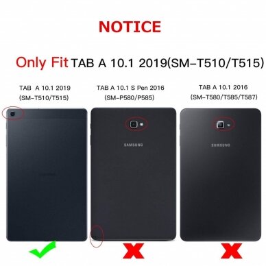 Samsung Tab A 10.1 2019 juoda LYGLAK nugarėlė 7