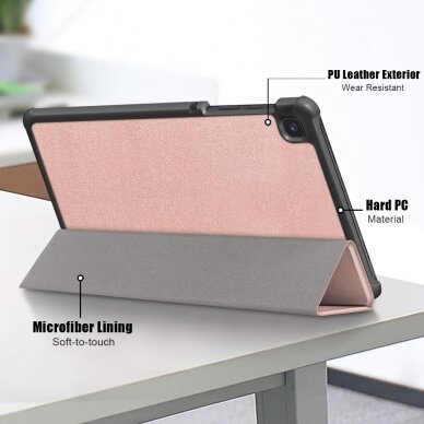 Samsung Tab A7 Lite rose gold TRIFOLD dėklas 8