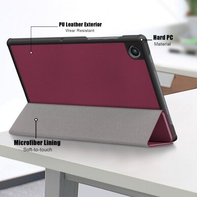 Samsung Tab A8 10.5" wine TRIFOLD dėklas 5