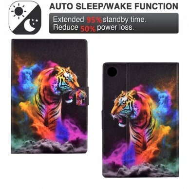 Samsung Tab A8 10.5" fashion dėklas Colorful Tiger With Smoke 4