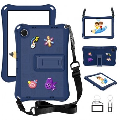 Samsung Tab A9+ 11" ARMOR KIDS blue su kojele ir virvute nugarėlė 3