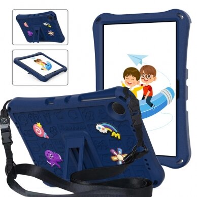 Samsung Tab A9+ 11" ARMOR KIDS blue su kojele ir virvute nugarėlė