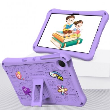 Samsung Tab A9+ 11" ARMOR KIDS purple su kojele ir virvute nugarėlė 1