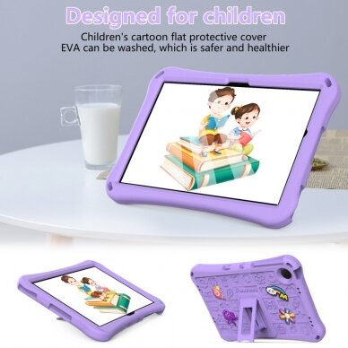 Samsung Tab A9+ 11" ARMOR KIDS purple su kojele ir virvute nugarėlė 4