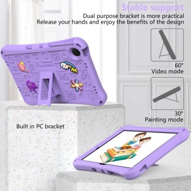 Samsung Tab A9+ 11" ARMOR KIDS purple su kojele ir virvute nugarėlė 6