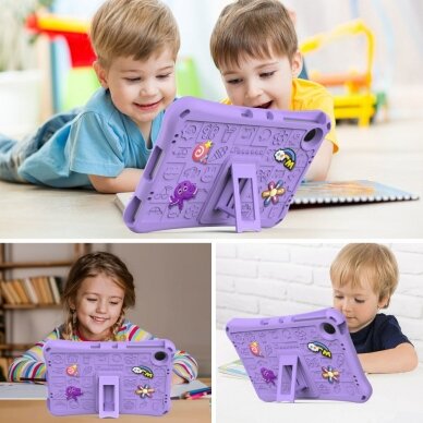 Samsung Tab A9+ 11" ARMOR KIDS purple su kojele ir virvute nugarėlė 7