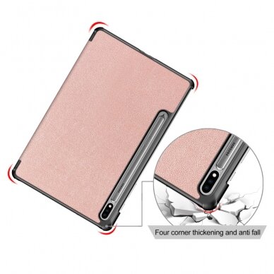 Samsung Tab S7/S8 11" rose gold TRIFOLD dėklas 9