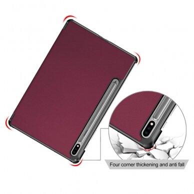 Samsung TAB S7 FE/ S7+/ S8+ bordo TRIFOLD dėklas 7