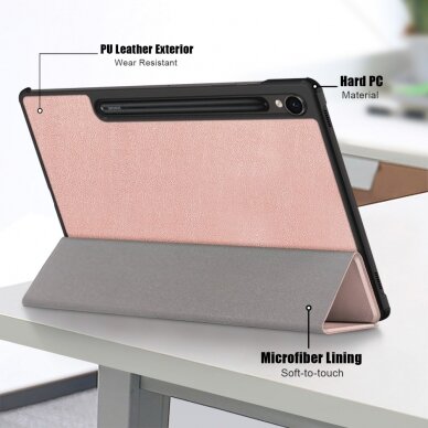 Samsung TAB S9/S9 FE 11" rose gold TRIFOLD dėklas 9