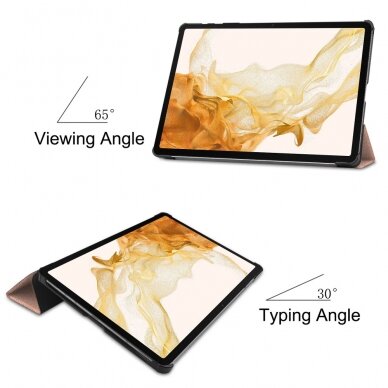 Samsung TAB S9+ / S9 FE+ / S10+ 12.4" rose gold TRIFOLD dėklas 5