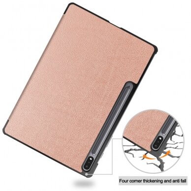 Samsung TAB S9+ / S9 FE+ / S10+ 12.4" rose gold TRIFOLD dėklas 6