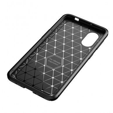 Samsung Xcover 5 juoda Carbon Fiber nugarėlė 7