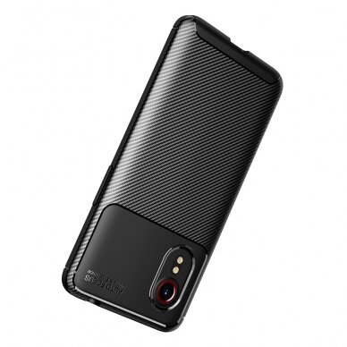 Samsung Xcover 5 juoda Carbon Fiber nugarėlė 8