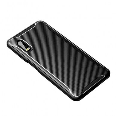 Samsung Xcover PRO juoda Carbon Fiber nugarėlė