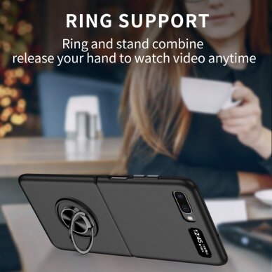 Samsung Z FLIP Tracy plastikinė juoda MAGNETIC RING nugarėlė 3