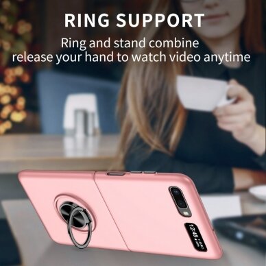 Samsung Z FLIP Tracy plastikinė rausva MAGNETIC RING nugarėlė 3