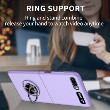 Samsung Z FLIP Tracy plastikinė violetinė MAGNETIC RING nugarėlė 3