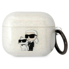 Silikoninis KARL LAGERFELD glitter Karl&Choupette AirPods 3 dėklas