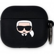 Silikoninis KARL LAGERFELD juodas KLACA3SILKHBK AirPods 3 dėklas