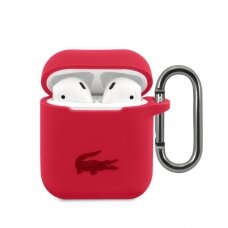 Silikoninis LACOSTE LCA2SR raudonas AirPods/AirPods 2 dėklas