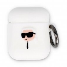 Silikoninis NFT KARL LAGERFELD baltas AirPods/AirPods 2 dėklas