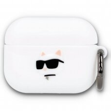 Silikoninis NFT KARL LAGERFELD baltas KLAPRUNCHH Airpods PRO dėklas